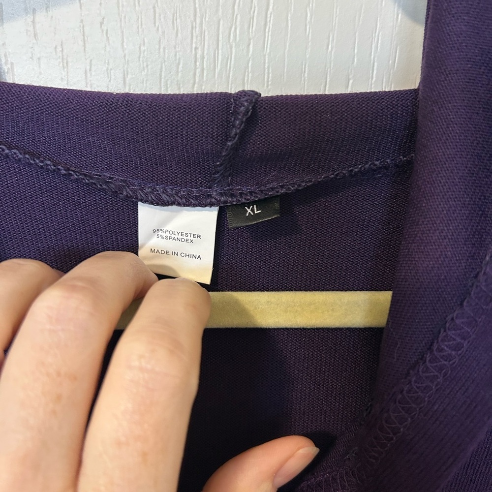 Purple Hooded Cardigan with Pockets - Picture 2 of 4